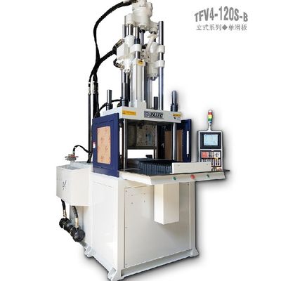 Máquina de moldagem por injecção vertical de um só deslizamento de 120 toneladas com porta de segurança de chapa de metal azul