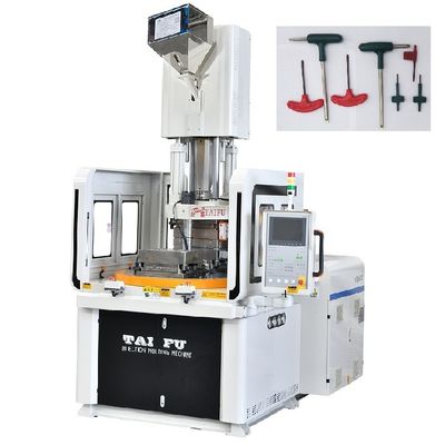 Máquina de moldagem por injecção de mesa de plástico rotativa vertical de 85 toneladas utilizada para chaves Allen