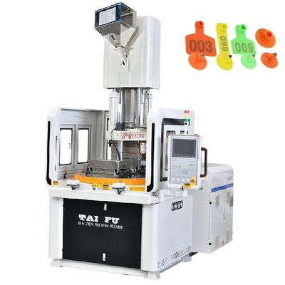 Máquina de moldagem por injecção de mesa de plástico rotativa vertical de 85 toneladas utilizada para etiquetas de ouvido de animais