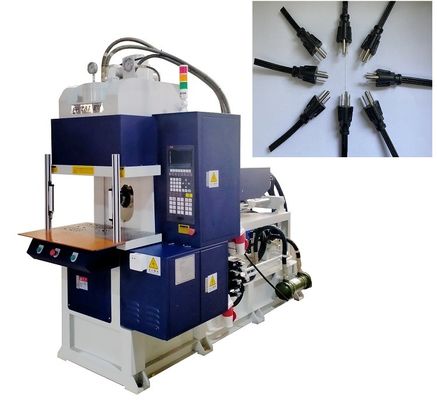 Máquina de moldagem por injecção vertical de alta eficiência de 55 toneladas para cabo de alimentação com cor azul