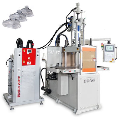 Máquina de fabricação de máscara facial de silicone líquido 85T Máquina de moldagem por injecção vertical de duplo deslizamento
