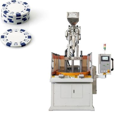 Máquina de moldagem por injecção de plástico rotativa vertical para fabricação de fichas de póquer